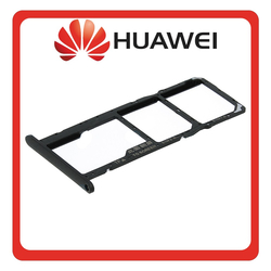 HQ OEM &Sigma;&upsilon;&mu;&beta;&alpha;&tau;ό &Mu;&epsilon; Huawei Y5 (2019) (AMN-LX9, AMN-LX1) SIM Card Tray + Micro SD Tray &Upsilon;&pi;&omicron;&delta;&omicron;&chi;έ&alpha;&sigmaf; &Beta;ά&sigma;&eta; &Theta;ή&kappa;&eta; &Kappa;ά&rho;&tau;&alpha;&sigmaf; SIM Modern Black &Mu;&alpha;ύ&rho;&omicron; (Premium A+​)