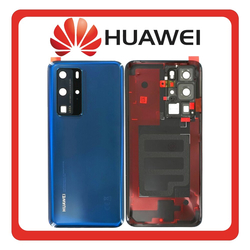 &Gamma;&nu;ή&sigma;&iota;&alpha; Original Huawei P40 Pro, Huawei P 40Pro (ELS-NX9, ELS-N04) Rear Back Battery Cover &Pi;ί&sigma;&omega; &Kappa;&alpha;&pi;ά&kappa;&iota; &Pi;&lambda;ά&tau;&eta; &Mu;&pi;&alpha;&tau;&alpha;&rho;ί&alpha;&sigmaf; Deep Sea Blue &Mu;&pi;&lambda;&epsilon; 02353MMS (Service Pack By Huawei)