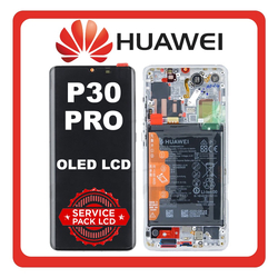 &Gamma;&nu;ή&sigma;&iota;&alpha; Original Huawei P30 Pro (VOG-L29, VOG-L09), OLED LCD Display Screen Assembly &Omicron;&theta;ό&nu;&eta; + Touch Screen Digitizer &Mu;&eta;&chi;&alpha;&nu;&iota;&sigma;&mu;ό&sigmaf; &Alpha;&phi;ή&sigmaf; + Frame Bezel &Pi;&lambda;&alpha;ί&sigma;&iota;&omicron; &Sigma;&alpha;&sigma;ί + Battery &Mu;&pi;&alpha;&tau;&alpha;&rho;ί&alpha; Pearl White &Alpha;&sigma;&eta;&mu;ί 02355MUR 02352PFK (A Grade Direct from Huawei)