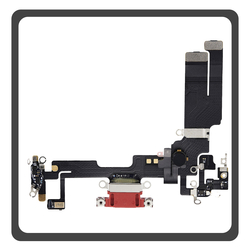 HQ OEM &Sigma;&upsilon;&mu;&beta;&alpha;&tau;ό &Mu;&epsilon; Apple iPhone 14 (A2882, A2649) Charging Dock Connector Lightning Flex &Kappa;&alpha;&lambda;&omega;&delta;&iota;&omicron;&tau;&alpha;&iota;&nu;ί&alpha; &Kappa;&omicron;&nu;έ&kappa;&tau;&omicron;&rho;&alpha;&sigmaf; &Phi;ό&rho;&tau;&iota;&sigma;&eta;&sigmaf; + Microphone &Mu;&iota;&kappa;&rho;ό&phi;&omega;&nu;&omicron; Red &Kappa;ό&kappa;&kappa;&iota;&nu;&omicron; (Premium A+)