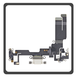 HQ OEM &Sigma;&upsilon;&mu;&beta;&alpha;&tau;ό &Mu;&epsilon; Apple iPhone 14 (A2882, A2649) Charging Dock Connector Lightning Flex &Kappa;&alpha;&lambda;&omega;&delta;&iota;&omicron;&tau;&alpha;&iota;&nu;ί&alpha; &Kappa;&omicron;&nu;έ&kappa;&tau;&omicron;&rho;&alpha;&sigmaf; &Phi;ό&rho;&tau;&iota;&sigma;&eta;&sigmaf; + Microphone &Mu;&iota;&kappa;&rho;ό&phi;&omega;&nu;&omicron; White Ά&sigma;&pi;&rho;&omicron; (Premium A+)
