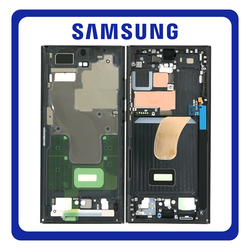&Gamma;&nu;ή&sigma;&iota;&alpha; Original Samsung Galaxy S23 Ultra 5G (SM-S918B, SM-S918B/DS) LCD Front Housing LCD Middle Frame Bezel Plate &Mu;&epsilon;&sigma;&alpha;ί&omicron; &Pi;&lambda;&alpha;ί&sigma;&iota;&omicron; Phantom Black &Mu;&alpha;ύ&rho;&omicron; GH96-15833A (Service Pack By Samsung)