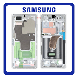&Gamma;&nu;ή&sigma;&iota;&alpha; Original Samsung Galaxy S23 Ultra 5G (SM-S918B, SM-S918B/DS) LCD Front Housing LCD Middle Frame Bezel Plate &Mu;&epsilon;&sigma;&alpha;ί&omicron; &Pi;&lambda;&alpha;ί&sigma;&iota;&omicron; Sky Blue GH96-15833G (Service Pack By Samsung)