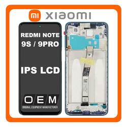 HQ OEM &Sigma;&upsilon;&mu;&beta;&alpha;&tau;ό &Mu;&epsilon; Xiaomi Redmi Note 9S (M2003J6A1G) / Redmi Note 9 Pro (M2003J6B2G) IPS LCD Display Screen &Omicron;&theta;ό&nu;&eta; + Touch Screen Digitizer &Mu;&eta;&chi;&alpha;&nu;&iota;&sigma;&mu;ό&sigmaf; &Alpha;&phi;ή&sigmaf; + Frame &Pi;&lambda;&alpha;ί&sigma;&iota;&omicron; &Sigma;&alpha;&sigma;ί Blue &Mu;&pi;&lambda;&epsilon; (Premium A+)