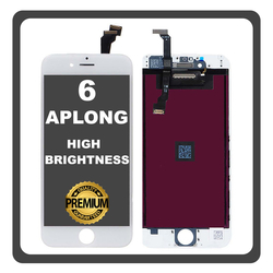 HQ OEM &Sigma;&upsilon;&mu;&beta;&alpha;&tau;ό &Mu;&epsilon; Apple iPhone 6, iPhone6 (A1549, A1586) APLONG High Brightness LCD Display Screen Assembly &Omicron;&theta;ό&nu;&eta; + Touch Screen Digitizer &Mu;&eta;&chi;&alpha;&nu;&iota;&sigma;&mu;ό&sigmaf; &Alpha;&phi;ή&sigmaf; White Ά&sigma;&pi;&rho;&omicron; (Premium A+) (Lifetime Warranty &Gamma;&iota;&alpha; &Sigma;&upsilon;&nu;&epsilon;&rho;&gamma;ά&tau;&epsilon;&sigmaf; B2B​)
