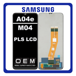 HQ OEM &Sigma;&upsilon;&mu;&beta;&alpha;&tau;ό &Mu;&epsilon; Samsung Galaxy A04e (SM-A042F, SM-A042F/DS) / Galaxy M04 (SM-M045F, SM-M045F/DS) PLS LCD Display Screen Assembly &Omicron;&theta;ό&nu;&eta; + Touch Screen Digitizer &Mu;&eta;&chi;&alpha;&nu;&iota;&sigma;&mu;ό&sigmaf; &Alpha;&phi;ή&sigmaf; Black &Mu;&alpha;ύ&rho;&omicron; (Premium A+)