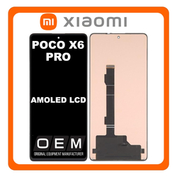 HQ OEM &Sigma;&upsilon;&mu;&beta;&alpha;&tau;ό &Mu;&epsilon; Xiaomi Poco X6 Pro 5G (2311DRK48G, 2311DRK48I), AMOLED LCD Display Screen Assembly &Omicron;&theta;ό&nu;&eta; + Touch Screen Digitizer &Mu;&eta;&chi;&alpha;&nu;&iota;&sigma;&mu;ό&sigmaf; &Alpha;&phi;ή&sigmaf; Black &Mu;&alpha;ύ&rho;&omicron; (Premium A+)