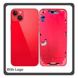 HQ OEM &Sigma;&upsilon;&mu;&beta;&alpha;&tau;ό &Mu;&epsilon; iPhone 14 Plus, iPhone 14+ (A2886, A2632) Rear Back Battery Cover Middle Frame- Housing &Pi;ί&sigma;&omega; &Kappa;ά&lambda;&upsilon;&mu;&mu;&alpha; &Kappa;&alpha;&pi;ά&kappa;&iota; &Pi;&lambda;ά&tau;&eta; &Mu;&pi;&alpha;&tau;&alpha;&rho;ί&alpha;&sigmaf; - &Sigma;&alpha;&sigma;ί + Side Keys &Pi;&lambda;&alpha;ϊ&nu;ά &pi;&lambda;ή&kappa;&tau;&rho;&alpha;  + Sim Tray &Theta;ή&kappa;&eta; &Kappa;ά&rho;&tau;&alpha;&sigmaf; Red &Kappa;ό&kappa;&kappa;&iota;&nu;&omicron;​ (Premium A+)
