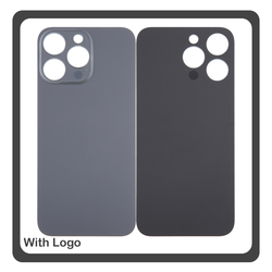 HQ OEM &Sigma;&upsilon;&mu;&beta;&alpha;&tau;ό &Mu;&epsilon; Apple iPhone 15 Pro, iPhone 15Pro (A2848, A3101) Aftermarket Rear Back Battery Cover with Camera Big Hole &Pi;ί&sigma;&omega; &Kappa;ά&lambda;&upsilon;&mu;&mu;&alpha; &Pi;&lambda;ά&tau;&eta; &Kappa;&alpha;&pi;ά&kappa;&iota; &Mu;&pi;&alpha;&tau;&alpha;&rho;ί&alpha;&sigmaf; Black Titanium &Mu;&alpha;ύ&rho;&omicron;​ (Premium A+)