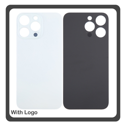 HQ OEM &Sigma;&upsilon;&mu;&beta;&alpha;&tau;ό &Mu;&epsilon; Apple iPhone 15 Pro, iPhone 15Pro (A2848, A3101) Aftermarket Rear Back Battery Cover with Camera Big Hole &Pi;ί&sigma;&omega; &Kappa;ά&lambda;&upsilon;&mu;&mu;&alpha; &Pi;&lambda;ά&tau;&eta; &Kappa;&alpha;&pi;ά&kappa;&iota; &Mu;&pi;&alpha;&tau;&alpha;&rho;ί&alpha;&sigmaf; White Titanium Ά&sigma;&pi;&rho;&omicron;​ (Premium A+)