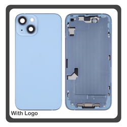 HQ OEM &Sigma;&upsilon;&mu;&beta;&alpha;&tau;ό &Mu;&epsilon; Apple iPhone 14, iPhone14 (A2882, A2649) Rear Back Battery Cover Middle Frame- Housing &Pi;ί&sigma;&omega; &Kappa;ά&lambda;&upsilon;&mu;&mu;&alpha; &Kappa;&alpha;&pi;ά&kappa;&iota; &Pi;&lambda;ά&tau;&eta; &Mu;&pi;&alpha;&tau;&alpha;&rho;ί&alpha;&sigmaf; - &Sigma;&alpha;&sigma;ί + Side Keys &Pi;&lambda;&alpha;ϊ&nu;ά &pi;&lambda;ή&kappa;&tau;&rho;&alpha;  + Sim Tray &Theta;ή&kappa;&eta; &Kappa;ά&rho;&tau;&alpha;&sigmaf;​​ Blue &Mu;&pi;&lambda;&epsilon; (Premium A+)