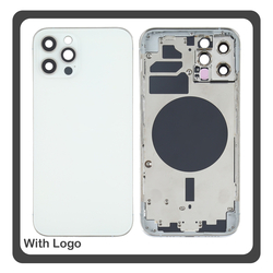 HQ OEM &Sigma;&upsilon;&mu;&beta;&alpha;&tau;ό &Mu;&epsilon; Apple iPhone 12 Pro (A2407, A2341) Rear Back Battery Cover Middle Frame- Housing &Pi;ί&sigma;&omega; &Kappa;ά&lambda;&upsilon;&mu;&mu;&alpha; &Kappa;&alpha;&pi;ά&kappa;&iota; &Pi;&lambda;ά&tau;&eta; &Mu;&pi;&alpha;&tau;&alpha;&rho;ί&alpha;&sigmaf; - &Sigma;&alpha;&sigma;ί + Side Keys &Pi;&lambda;&alpha;ϊ&nu;ά &pi;&lambda;ή&kappa;&tau;&rho;&alpha;  + Sim Tray &Theta;ή&kappa;&eta; &Kappa;ά&rho;&tau;&alpha;&sigmaf; White Ά&sigma;&pi;&rho;&omicron; (Premium A+)