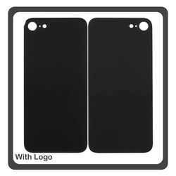 HQ OEM &Sigma;&upsilon;&mu;&beta;&alpha;&tau;ό &Mu;&epsilon; iPhone SE (2020) (A2275, A2296) Premium Aftermarket Rear Back Battery Cover with Camera Big Hole &Pi;ί&sigma;&omega; &Kappa;ά&lambda;&upsilon;&mu;&mu;&alpha; &Pi;&lambda;ά&tau;&eta; &Kappa;&alpha;&pi;ά&kappa;&iota; &Mu;&pi;&alpha;&tau;&alpha;&rho;ί&alpha;&sigmaf; Black &Mu;&alpha;ύ&rho;&omicron; (Premium A+)