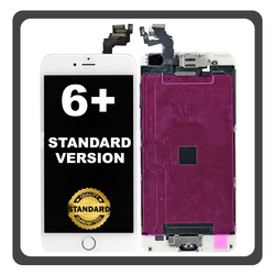HQ OEM &Sigma;&upsilon;&mu;&beta;&alpha;&tau;ό &Mu;&epsilon; Apple iPhone 6 Plus, iPhone 6+ (A1522, A1524) Stantard Version IPS LCD Display Screen Assembly &Omicron;&theta;ό&nu;&eta; + Touch Screen Digitizer &Mu;&eta;&chi;&alpha;&nu;&iota;&sigma;&mu;ό&sigmaf; &Alpha;&phi;ή&sigmaf; White Ά&sigma;&pi;&rho;&omicron; (Premium A+)