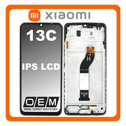 HQ OEM &Sigma;&upsilon;&mu;&beta;&alpha;&tau;ό &Mu;&epsilon; Xiaomi Redmi 13C 4G (23100RN82L, 23106RN0DA) IPS LCD Display Screen Assembly &Omicron;&theta;ό&nu;&eta; + Touch Screen Digitizer &Mu;&eta;&chi;&alpha;&nu;&iota;&sigma;&mu;ό&sigmaf; &Alpha;&phi;ή&sigmaf; + Frame Bezel &Pi;&lambda;&alpha;ί&sigma;&iota;&omicron; &Sigma;&alpha;&sigma;ί Black &Mu;&alpha;ύ&rho;&omicron; (Premium A+)