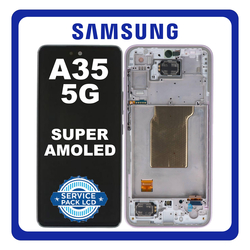 &Gamma;&nu;ή&sigma;&iota;&alpha; Original Samsung Galaxy A35 5G (SM-A356E, SM-A356E/DS) Super AMOLED LCD Display Screen Assembly &Omicron;&theta;ό&nu;&eta; + Touch Screen Digitizer &Mu;&eta;&chi;&alpha;&nu;&iota;&sigma;&mu;ό&sigmaf; &Alpha;&phi;ή&sigmaf; + Frame Bezel &Pi;&lambda;&alpha;ί&sigma;&iota;&omicron; &Sigma;&alpha;&sigma;ί Lilac &Mu;&omega;&beta; GH82-34221C (Service Pack By Samsung)