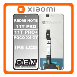 HQ OEM &Sigma;&mu;&upsilon;&beta;&alpha;&tau;ό Xiaomi Redmi Note 11T Pro (22041216C) / Redmi Note 11T Pro Plus (22041216UC) / Poco X4 GT (22041216G) IPS LCD Display Screen Assembly &Omicron;&theta;ό&nu;&eta; + Touch Screen Digitizer &Mu;&eta;&chi;&alpha;&nu;&iota;&sigma;&mu;ό&sigmaf; &Alpha;&phi;ή&sigmaf; Black &Mu;&alpha;ύ&rho;&omicron; (Premium A+)