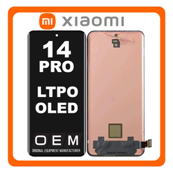 HQ OEM &Sigma;&upsilon;&mu;&beta;&alpha;&tau;ό &Mu;&epsilon; Xiaomi 14 Pro 5G (23116PN5BC) LTPO OLED LCD Display Screen Assembly &Omicron;&theta;ό&nu;&eta; + Touch Screen Digitizer &Mu;&eta;&chi;&alpha;&nu;&iota;&sigma;&mu;ό&sigmaf; &Alpha;&phi;ή&sigmaf; Black &Mu;&alpha;ύ&rho;&omicron; (Premium A+)