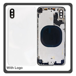 OEM HQ Apple Iphone X Back Battery Cover- Housing &Kappa;&alpha;&pi;ά&kappa;&iota; &Mu;&pi;&alpha;&tau;&alpha;&rho;ί&alpha;&sigmaf;- &Sigma;&alpha;&sigma;ί + &Pi;&lambda;&alpha;&iota;&nu;ά &pi;&lambda;ή&kappa;&tau;&rho;&alpha; Side Keys + &Theta;ή&kappa;&eta; &Kappa;ά&rho;&tau;&alpha;&sigmaf; Sim Holder White
