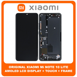 Original Xiaomi Mi Note 10 (M1910F4G) / Mi Note 10 Pro (M1910F4G, M1910F4S) / Mi Note 10 Lite (M2002F4LG, M1910F4G) AMOLED LCD Display Screen Assembly &Omicron;&theta;ό&nu;&eta; + Touch Screen Digitizer &Mu;&eta;&chi;&alpha;&nu;&iota;&sigma;&mu;ό&sigmaf; &Alpha;&phi;ή&sigmaf; + Frame Bezel &Pi;&lambda;&alpha;ί&sigma;&iota;&omicron; &Sigma;&alpha;&sigma;ί Black &Mu;&alpha;ύ&rho;&omicron; 56000300F400 (Service Pack By Xiaomi)