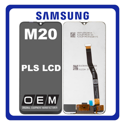 HQ OEM &Sigma;&upsilon;&mu;&beta;&alpha;&tau;ό &Mu;&epsilon; Samsung Galaxy M20 (SM-M205F, SM-M205FN) PLS LCD Display Screen Assembly &Omicron;&theta;ό&nu;&eta; + Touch Screen Digitizer &Mu;&eta;&chi;&alpha;&nu;&iota;&sigma;&mu;ό&sigmaf; &Alpha;&phi;ή&sigmaf; Black &Mu;&alpha;ύ&rho;&omicron; (Premium A+)