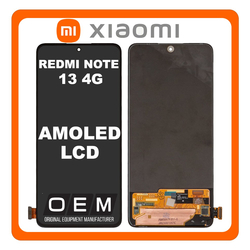 HQ OEM &Sigma;&upsilon;&mu;&beta;&alpha;&tau;ό &Mu;&epsilon; Xiaomi Redmi Note 13 4G (23129RAA4G, 23124RA7EO) AMOLED LCD Display Screen Assembly &Omicron;&theta;ό&nu;&eta; + Touch Screen Digitizer &Mu;&eta;&chi;&alpha;&nu;&iota;&sigma;&mu;ό&sigmaf; &Alpha;&phi;ή&sigmaf; Black &Mu;&alpha;ύ&rho;&omicron; (Premium A+)