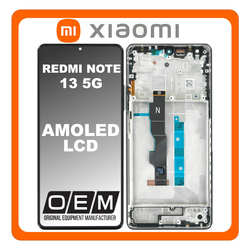 HQ OEM &Sigma;&upsilon;&mu;&beta;&alpha;&tau;ό &Mu;&epsilon; Xiaomi Redmi Note 13 5G (2312DRAABG, 2312DRAABI), AMOLED LCD Display Screen Assembly &Omicron;&theta;ό&nu;&eta; + Touch Screen Digitizer &Mu;&eta;&chi;&alpha;&nu;&iota;&sigma;&mu;ό&sigmaf; &Alpha;&phi;ή&sigmaf; + Frame Bezel &Pi;&lambda;&alpha;ί&sigma;&iota;&omicron; &Sigma;&alpha;&sigma;ί Black &Mu;&alpha;ύ&rho;&omicron; (Premium A+)