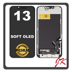 HQ OEM &Sigma;&upsilon;&mu;&beta;&alpha;&tau;ό &Mu;&epsilon; iPhone 13, iPhone13 (A2633, A2482) JK SOFT OLED LCD Display Screen Assembly &Omicron;&theta;ό&nu;&eta; + Touch Screen Digitizer &Mu;&eta;&chi;&alpha;&nu;&iota;&sigma;&mu;ό&sigmaf; &Alpha;&phi;ή&sigmaf; Black &Mu;&alpha;ύ&rho;&omicron; (Premium A+)