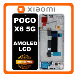 &Gamma;&nu;ή&sigma;&iota;&alpha; Original Xiaomi Poco X6 5G (23122PCD1G, 23122PCD1I) AMOLED LCD Display Screen Assembly &Omicron;&theta;ό&nu;&eta; + Touch Screen Digitizer &Mu;&eta;&chi;&alpha;&nu;&iota;&sigma;&mu;ό&sigmaf; &Alpha;&phi;ή&sigmaf; + Frame Bezel &Pi;&lambda;&alpha;ί&sigma;&iota;&omicron; &Sigma;&alpha;&sigma;ί White Ά&sigma;&pi;&rho;&omicron; 560001N16P00 (Service Pack By Xiaomi)