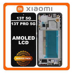 &Gamma;&nu;ή&sigma;&iota;&alpha; Original Xiaomi 13T 5G (2306EPN60G) / Xiaomi 13T Pro (23078PND5G), AMOLED LCD Display Screen Assembly &Omicron;&theta;ό&nu;&eta; + Touch Screen Digitizer &Mu;&eta;&chi;&alpha;&nu;&iota;&sigma;&mu;ό&sigmaf; &Alpha;&phi;ή&sigmaf; Black &Mu;&alpha;ύ&rho;&omicron; 5600050M1200 (Service Pack By Xiaomi)