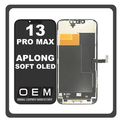 HQ OEM Συμβατό Με Apple iPhone 13 Pro Max (A2643, A2484) APLONG SOFT OLED LCD Display Screen Assembly Οθόνη + Touch Screen Digitizer Μηχανισμός Αφής With IC Removable Black Μαύρο (Premium A+) (Lifetime Warranty Για Συνεργατες B2B​)