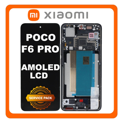 &Gamma;&nu;ή&sigma;&iota;&alpha; Original Xiaomi Poco F6 Pro 5G, AMOLED LCD Display Screen Assembly &Omicron;&theta;ό&nu;&eta; + Touch Screen Digitizer &Mu;&eta;&chi;&alpha;&nu;&iota;&sigma;&mu;ό&sigmaf; &Alpha;&phi;ή&sigmaf; + Frame Bezel &Pi;&lambda;&alpha;ί&sigma;&iota;&omicron; &Sigma;&alpha;&sigma;ί Black &Mu;&alpha;ύ&rho;&omicron; 5600160N1100 (Service Pack By Xiaomi)