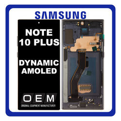 HQ OEM &Sigma;&upsilon;&mu;&beta;&alpha;&tau;ό &Mu;&epsilon; Samsung Galaxy Note 10+, Note 10 Plus (SM-N975F, SM-N975U) Dynamic AMOLED LCD Display Screen Assembly &Omicron;&theta;ό&nu;&eta; + Touch Screen Digitizer &Mu;&eta;&chi;&alpha;&nu;&iota;&sigma;&mu;ό&sigmaf; &Alpha;&phi;ή&sigmaf; + Frame Bezel &Pi;&lambda;&alpha;ί&sigma;&iota;&omicron; &Sigma;&alpha;&sigma;ί Aura Black &Mu;&alpha;ύ&rho;&omicron; (Premium A+)