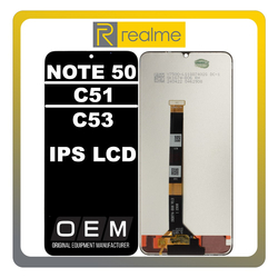 HQ OEM &Sigma;&upsilon;&mu;&beta;&alpha;&tau;ό &Mu;&epsilon; Realme Note 50 (RMX3834) / Realme C51 (RMX3830) / Realme C53 (RMX3760) IPS LCD Display Screen Assembly &Omicron;&theta;ό&nu;&eta; + Touch Screen Digitizer &Mu;&eta;&chi;&alpha;&nu;&iota;&sigma;&mu;ό&sigmaf; &Alpha;&phi;ή&sigmaf; Black &Mu;&alpha;ύ&rho;&omicron; (Premium A+)