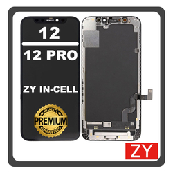 HQ OEM &Sigma;&upsilon;&mu;&beta;&alpha;&tau;ό &Mu;&epsilon; Apple iPhone 12, iPhone12 (A2403, A2172) / iPhone 12 Pro (A2407, A2341) ZY InCell LCD Display Screen Assembly &Omicron;&theta;ό&nu;&eta; + Touch Screen Digitizer &Mu;&eta;&chi;&alpha;&nu;&iota;&sigma;&mu;ό&sigmaf; &Alpha;&phi;ή&sigmaf; With IC Removable Black &Mu;&alpha;ύ&rho;&omicron; (Premium A+)