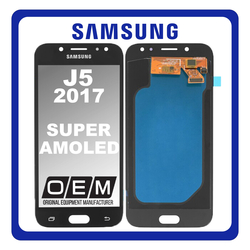 HQ OEM &Sigma;&upsilon;&mu;&beta;&alpha;&tau;ό &Mu;&epsilon; Samsung J5 2017 (SM-J530F, SM-J530Y) Super AMOLED LCD Display Screen Assembly &Omicron;&theta;ό&nu;&eta; + Touch Screen Digitizer &Mu;&eta;&chi;&alpha;&nu;&iota;&sigma;&mu;ό&sigmaf; &Alpha;&phi;ή&sigmaf; Black &Mu;&alpha;ύ&rho;&omicron; (Premium A+)
