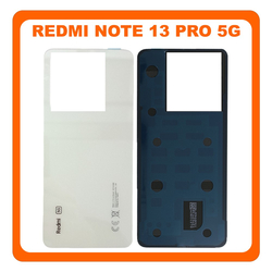 HQ OEM &Sigma;&upsilon;&mu;&beta;&alpha;&tau;ό &Mu;&epsilon; Redmi Note 13 Pro 5G (2312DRA50C, 2312CRAD3C), Rear Back Battery Cover &Pi;ί&sigma;&omega; &Kappa;&alpha;&pi;ά&kappa;&iota; &Pi;&lambda;ά&tau;&eta; &Mu;&pi;&alpha;&tau;&alpha;&rho;ί&alpha;&sigmaf; Arctic White Ά&sigma;&pi;&rho;&omicron; (Premium A+)