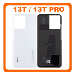 HQ OEM &Sigma;&upsilon;&mu;&beta;&alpha;&tau;ό &Mu;&epsilon; Xiaomi 13T 5G (2306EPN60G) / 13T Pro 5G (23078PND5G) Rear Back Battery Cover &Pi;ί&sigma;&omega; &Kappa;ά&lambda;&upsilon;&mu;&mu;&alpha; &Kappa;&alpha;&pi;ά&kappa;&iota; &Pi;&lambda;ά&tau;&eta; &Mu;&pi;&alpha;&tau;&alpha;&rho;ί&alpha;&sigmaf; White Ά&sigma;&pi;&rho;&omicron; (Premium A+)