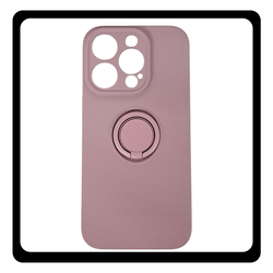 Θήκη Πλάτης - Back Cover, Silicone Σιλικόνη Light Purple Μωβ FInger Grip Case For iPhone 15 Pro