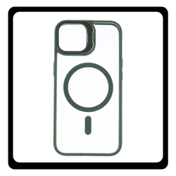 Θήκη Πλάτης - Back Cover, Silicone Σιλικόνη Green Πράσινο Extra Lens Mag Case iPhone 15 Pro