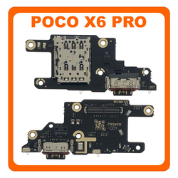 HQ OEM &Sigma;&upsilon;&mu;&beta;&alpha;&tau;ό &Mu;&epsilon; Xiaomi Poco X6 Pro 5G (2311DRK48G, 2311DRK48I), USB Type-C Charging Dock Connector Flex Sub Board, &Kappa;&alpha;&lambda;&omega;&delta;&iota;&omicron;&tau;&alpha;&iota;&nu;ί&alpha; &Upsilon;&pi;ό &Pi;&lambda;&alpha;&kappa;έ&tau;&alpha; &Phi;ό&rho;&tau;&iota;&sigma;&eta;&sigmaf; + Microphone &Mu;&iota;&kappa;&rho;ό&phi;&omega;&nu;&omicron; (Premium A+)