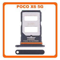&Gamma;&nu;ή&sigma;&iota;&alpha; Original Xiaomi Poco X6 5G (23122PCD1G, 23122PCD1I) SIM Card Tray &Upsilon;&pi;&omicron;&delta;&omicron;&chi;έ&alpha;&sigmaf; &Beta;ά&sigma;&eta; &Theta;ή&kappa;&eta; &Kappa;ά&rho;&tau;&alpha;&sigmaf; SIM Black &Mu;&alpha;ύ&rho;&omicron; (Service Pack By Xiaomi)
