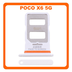 &Gamma;&nu;ή&sigma;&iota;&alpha; Original Xiaomi Poco X6 5G (23122PCD1G, 23122PCD1I) SIM Card Tray &Upsilon;&pi;&omicron;&delta;&omicron;&chi;έ&alpha;&sigmaf; &Beta;ά&sigma;&eta; &Theta;ή&kappa;&eta; &Kappa;ά&rho;&tau;&alpha;&sigmaf; SIM White Ά&sigma;&pi;&rho;&omicron; (Service Pack By Xiaomi)