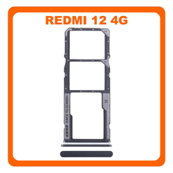 &Gamma;&nu;ή&sigma;&iota;&alpha; Original Xiaomi Redmi 12 4G (23053RN02A, 23053RN02Y) SIM Card Tray + Micro SD Tray Slot &Upsilon;&pi;&omicron;&delta;&omicron;&chi;έ&alpha;&sigmaf; &Beta;ά&sigma;&eta; &Theta;ή&kappa;&eta; &Kappa;ά&rho;&tau;&alpha;&sigmaf; SIM Midnight Black &Mu;&alpha;ύ&rho;&omicron; (Service Pack By Xiaomi)
