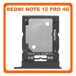 &Gamma;&nu;ή&sigma;&iota;&alpha; Original Xiaomi Redmi Note 12 4G (23021RAAEG, 23021RAA2Y) SIM Card Tray + Micro SD Tray Slot &Upsilon;&pi;&omicron;&delta;&omicron;&chi;έ&alpha;&sigmaf; &Beta;ά&sigma;&eta; &Theta;ή&kappa;&eta; &Kappa;ά&rho;&tau;&alpha;&sigmaf; SIM Onyx Gray &Mu;&alpha;ύ&rho;&omicron; (Service Pack By Xiaomi)