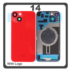 HQ OEM &Sigma;&upsilon;&mu;&beta;&alpha;&tau;ό &Mu;&epsilon; Apple iPhone 14, iPhone14 (A2882, A2649) Rear Back Battery Cover &Pi;ί&sigma;&omega; &Kappa;ά&lambda;&upsilon;&mu;&mu;&alpha; &Kappa;&alpha;&pi;ά&kappa;&iota; &Pi;&lambda;ά&tau;&eta; &Mu;&pi;&alpha;&tau;&alpha;&rho;ί&alpha;&sigmaf; + Metal Plate + Camera Lens &Tau;&zeta;&alpha;&mu;ά&kappa;&iota; &Kappa;ά&mu;&epsilon;&rho;&alpha;&sigmaf; + Magsafe Red &Kappa;ό&kappa;&kappa;&iota;&nu;&omicron; (Premium A+)