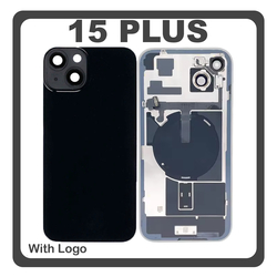 HQ OEM &Sigma;&upsilon;&mu;&beta;&alpha;&tau;ό &Mu;&epsilon; Apple iPhone 15 Plus, iPhone 15+ (A3094, A2847) Rear Back Battery Cover &Pi;ί&sigma;&omega; &Kappa;ά&lambda;&upsilon;&mu;&mu;&alpha; &Kappa;&alpha;&pi;ά&kappa;&iota; &Pi;&lambda;ά&tau;&eta; &Mu;&pi;&alpha;&tau;&alpha;&rho;ί&alpha;&sigmaf; + Metal Plate + Camera Lens &Tau;&zeta;&alpha;&mu;ά&kappa;&iota; &Kappa;ά&mu;&epsilon;&rho;&alpha;&sigmaf; + Magsafe + NFC Graphite &Mu;&alpha;ύ&rho;&omicron; (Premium A+)