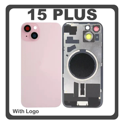 HQ OEM &Sigma;&upsilon;&mu;&beta;&alpha;&tau;ό &Mu;&epsilon; Apple iPhone 15 Plus, iPhone 15+ (A3094, A2847) Rear Back Battery Cover &Pi;ί&sigma;&omega; &Kappa;ά&lambda;&upsilon;&mu;&mu;&alpha; &Kappa;&alpha;&pi;ά&kappa;&iota; &Pi;&lambda;ά&tau;&eta; &Mu;&pi;&alpha;&tau;&alpha;&rho;ί&alpha;&sigmaf; + Metal Plate + Camera Lens &Tau;&zeta;&alpha;&mu;ά&kappa;&iota; &Kappa;ά&mu;&epsilon;&rho;&alpha;&sigmaf; + Magsafe Pink &Rho;&omicron;&zeta; (Premium A+)
