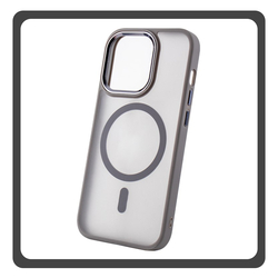 Θήκη Πλάτης - Back Cover, Silicone Σιλικόνη Gray Γκρι Frozen Mag Case For iPhone 15 Pro
