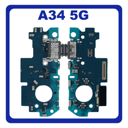 HQ OEM &Sigma;&upsilon;&mu;&beta;&alpha;&tau;ό &Mu;&epsilon; Samsung Galaxy A34 5G (SM-A346E, SM-A346B) USB Type-C Charging Dock Connector Flex Sub Board, &Kappa;&alpha;&lambda;&omega;&delta;&iota;&omicron;&tau;&alpha;&iota;&nu;ί&alpha; &Upsilon;&pi;ό &Pi;&lambda;&alpha;&kappa;έ&tau;&alpha; &Phi;ό&rho;&tau;&iota;&sigma;&eta;&sigmaf; + Microphone &Mu;&iota;&kappa;&rho;ό&phi;&omega;&nu;&omicron; (Premium A+)